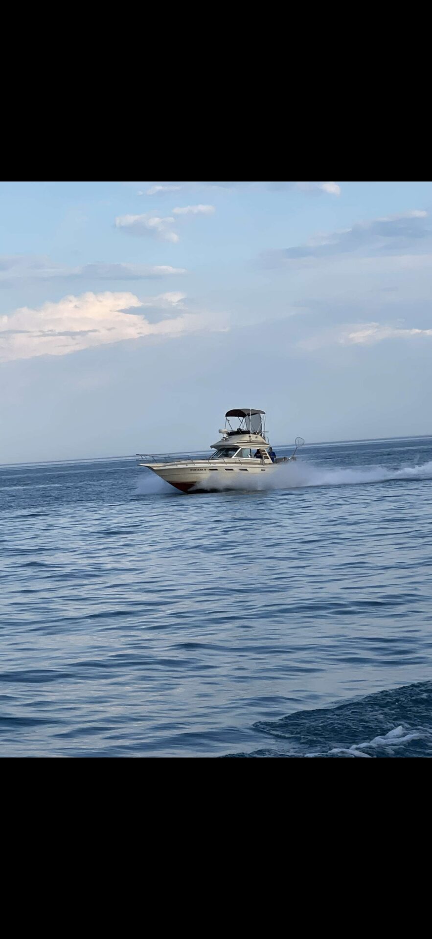 Yacht cruising on Lake Michigan