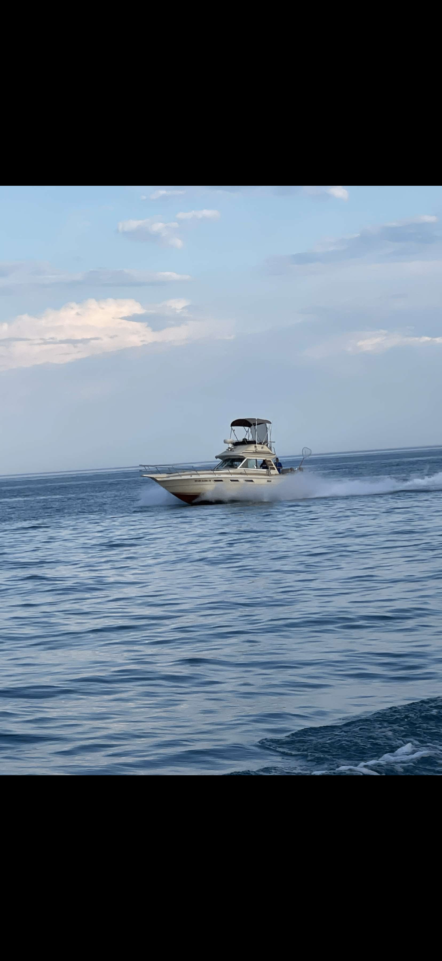 Yacht cruising on Lake Michigan